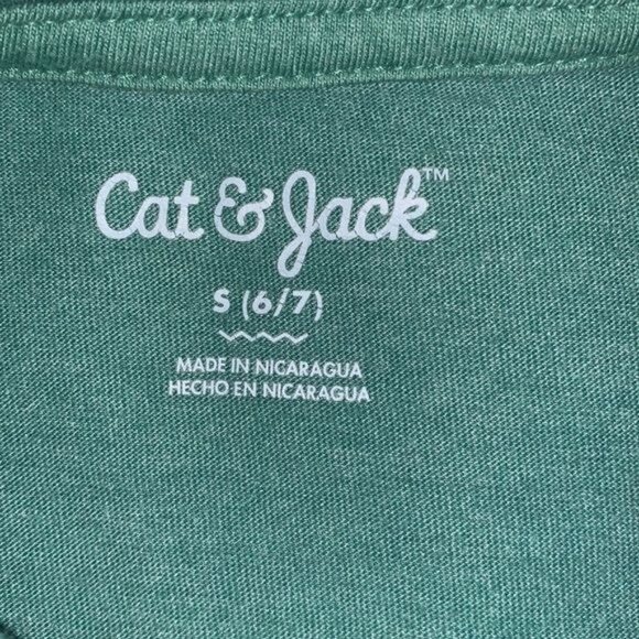 Cat & Jack Youth Green Graphic Tee "Be Real Be Happy Be Kind" S (6/7) Cotton Ble - Picture 5 of 5
